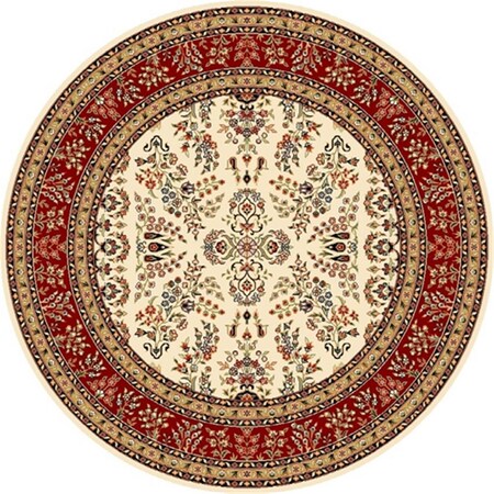 Safavieh Lyndhurst 8 ft. x 8 ft. Machine Made Round Rug - Ivory-Red LNH331A-8R
